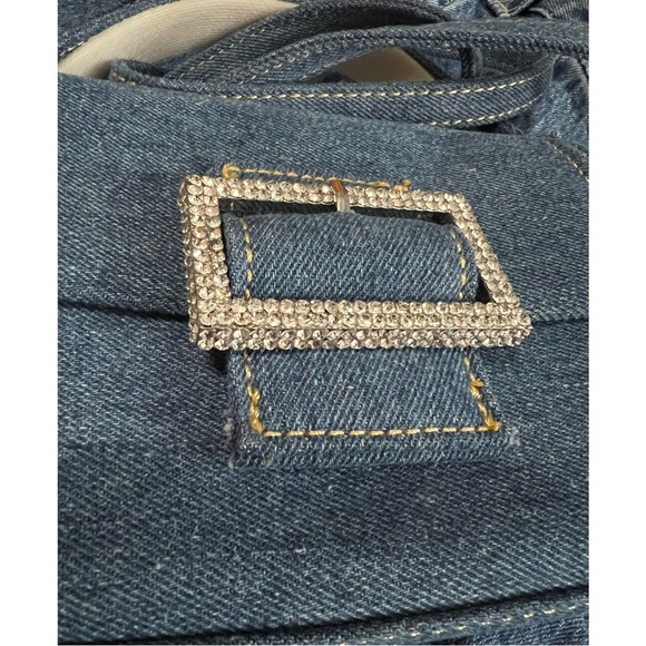 MANGO ~Denim Rhinestone Buckle Bag (NWT) - Picture 9 of 15